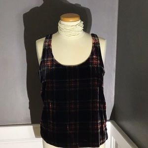 Velvet plaid J. Crew  tank blouse, brand new.